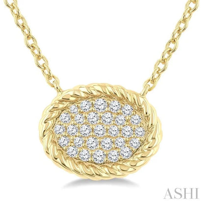Pave-Set Oval Shape Rope Diamond Fashion Pendant