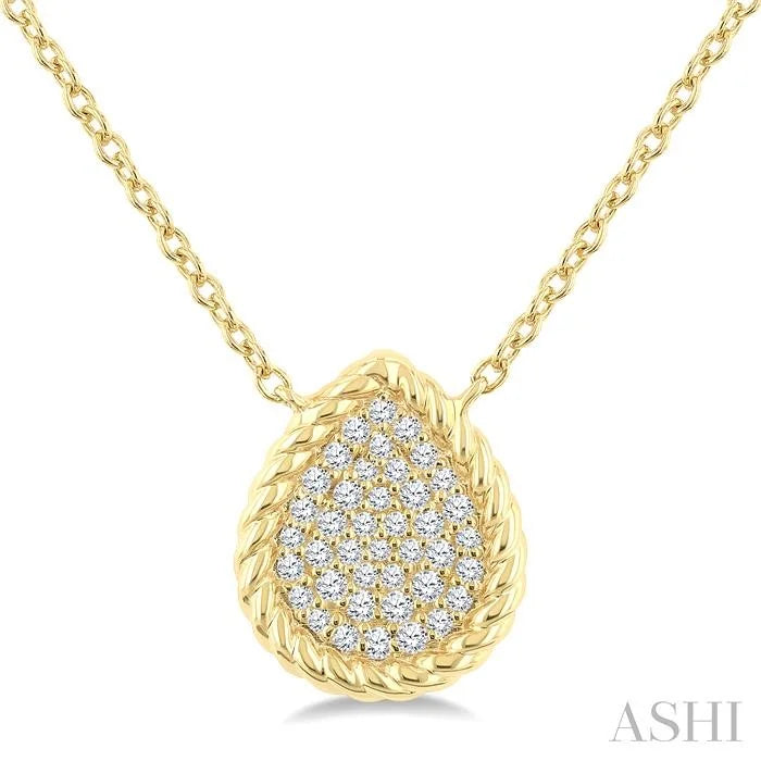 Pave-Set Pear Shape Rope Diamond Fashion Pendant