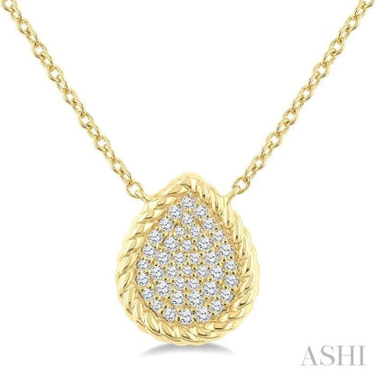 Pave-Set Pear Shape Rope Diamond Fashion Pendant