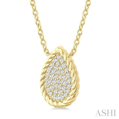 Pave-Set Pear Shape Rope Diamond Fashion Pendant