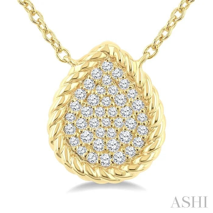 Pave-Set Pear Shape Rope Diamond Fashion Pendant
