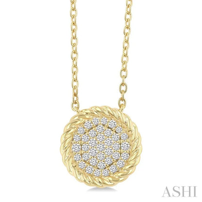 Pave-Set Round Shape Rope Diamond Fashion Pendant