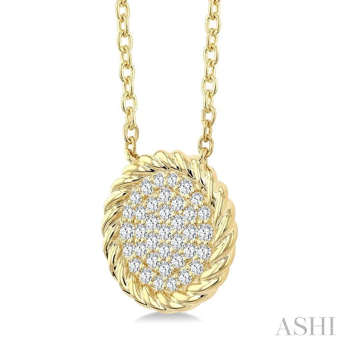 Pave-Set Round Shape Rope Diamond Fashion Pendant
