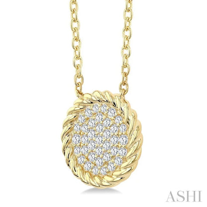 Pave-Set Round Shape Rope Diamond Fashion Pendant