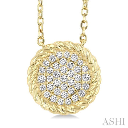Pave-Set Round Shape Rope Diamond Fashion Pendant