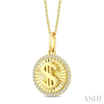 Dollar Fluted Diamond Fashion Pendant
