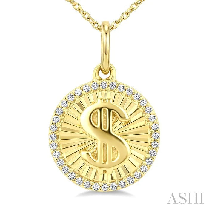 Dollar Fluted Diamond Fashion Pendant