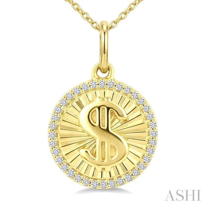 Dollar Fluted Diamond Fashion Pendant