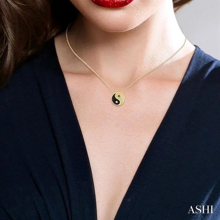 Yin Yang Petite Black Diamond Fashion Pendant