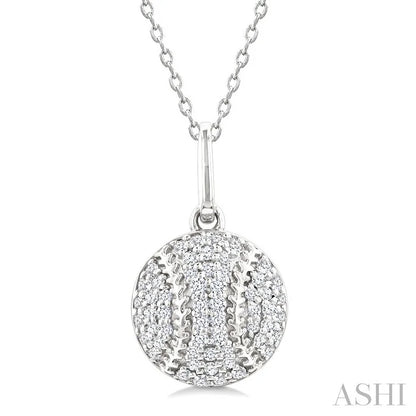 Baseball Petite Diamond Fashion Pendant