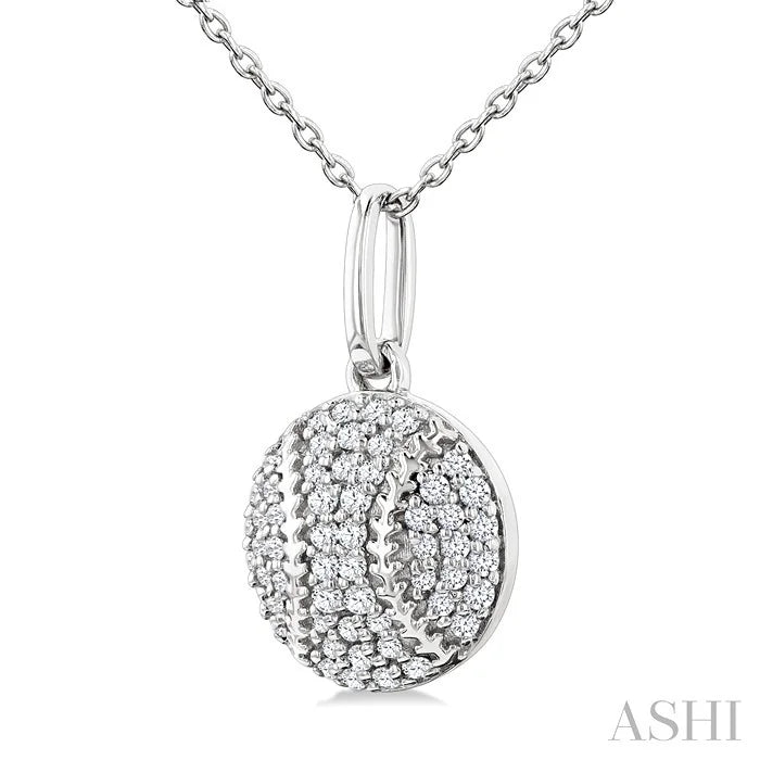 Baseball Petite Diamond Fashion Pendant