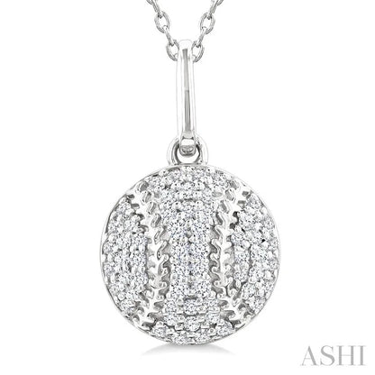Baseball Petite Diamond Fashion Pendant