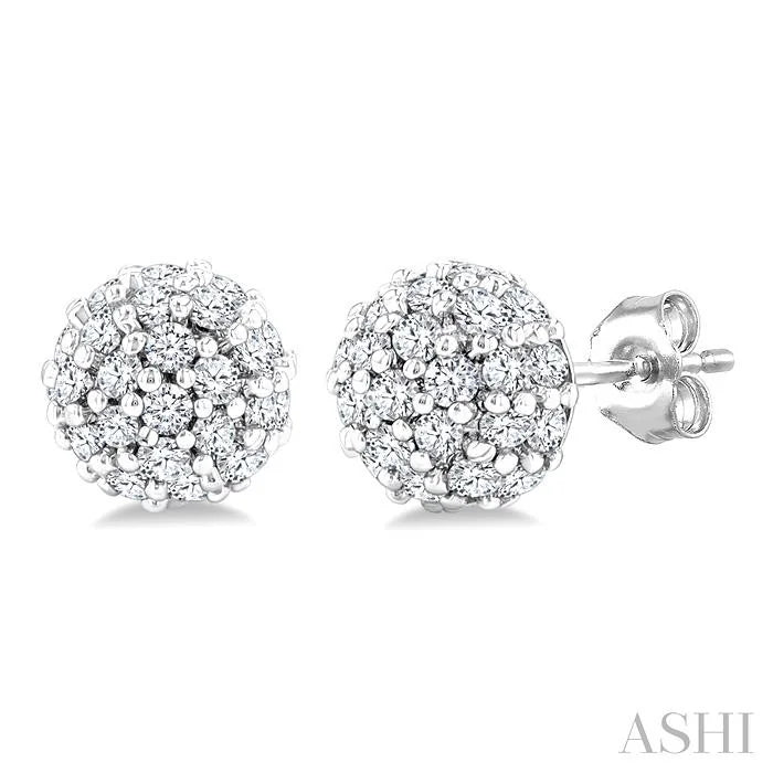 Disco Ball Petite Diamond Fashion Earrings