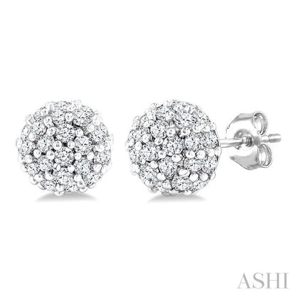 Disco Ball Petite Diamond Fashion Earrings