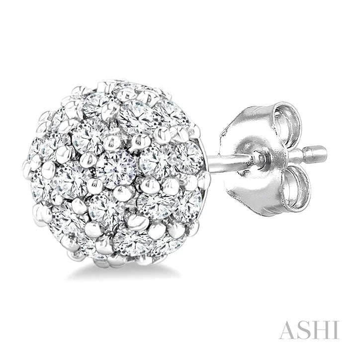 Disco Ball Petite Diamond Fashion Earrings