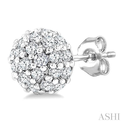 Disco Ball Petite Diamond Fashion Earrings
