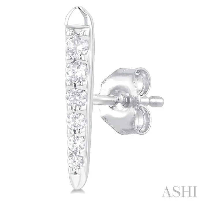 Vertical Bar Graduated Petite Diamond Fashion Earrings