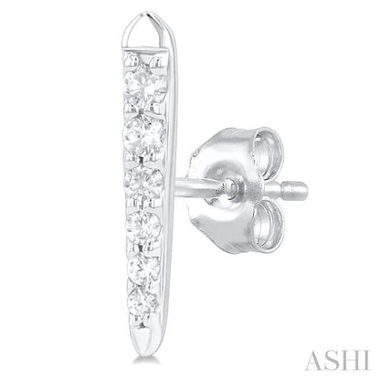 Vertical Bar Graduated Petite Diamond Fashion Earrings