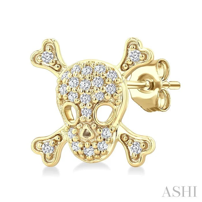 Skull Petite Diamond Fashion Earrings