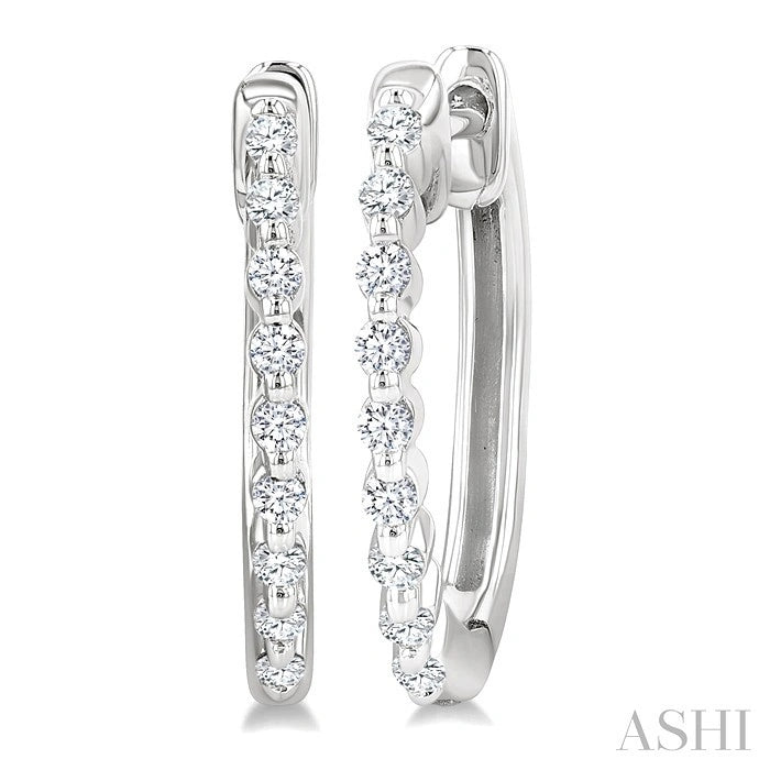 Petite Diamond Fashion Hoop Earrings