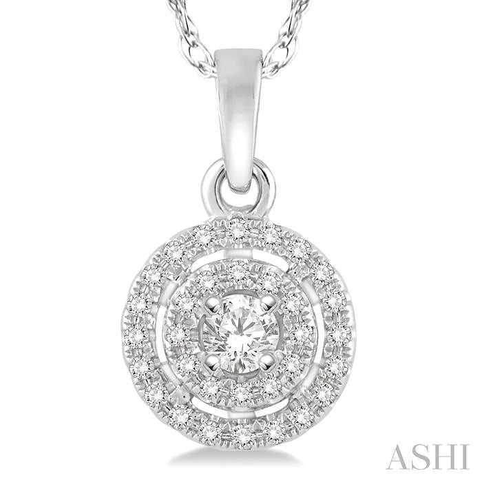 Round Shape Halo Diamond Fashion Pendant