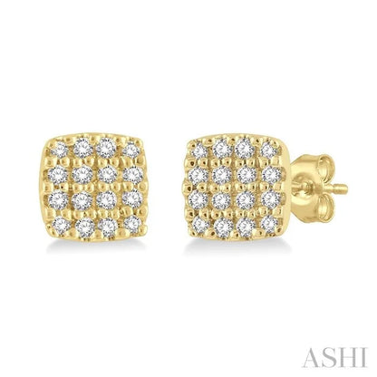 Cushion Shape Petite Diamond Fashion Earrings