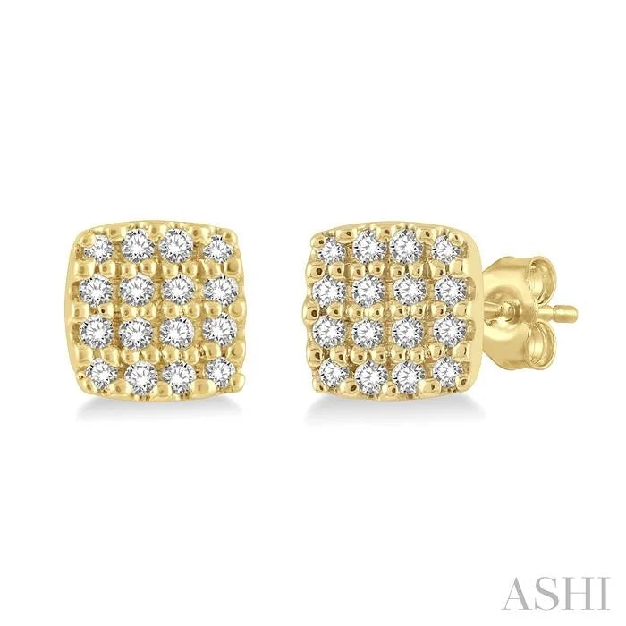 Cushion Shape Petite Diamond Fashion Earrings