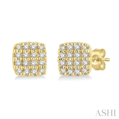 Cushion Shape Petite Diamond Fashion Earrings