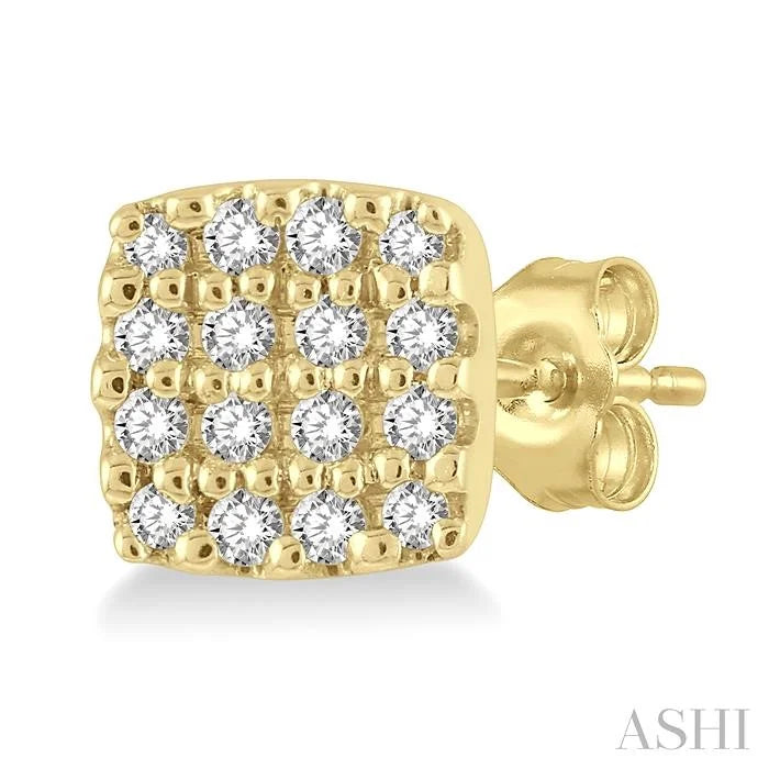 Cushion Shape Petite Diamond Fashion Earrings