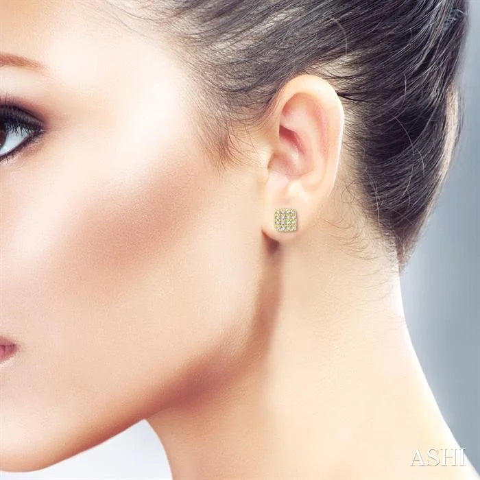 Cushion Shape Petite Diamond Fashion Earrings
