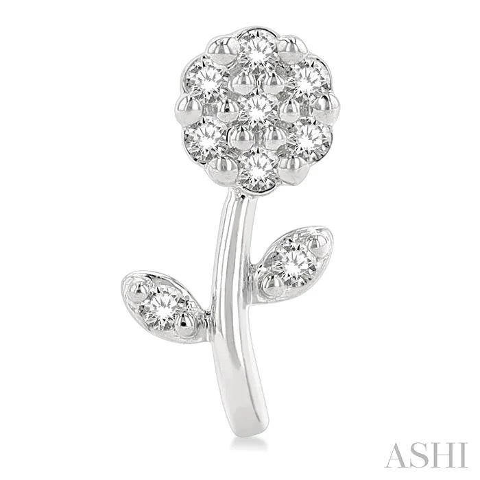 Floral Petite Diamond Fashion Earrings