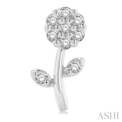 Floral Petite Diamond Fashion Earrings