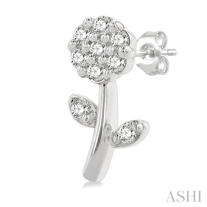 Floral Petite Diamond Fashion Earrings