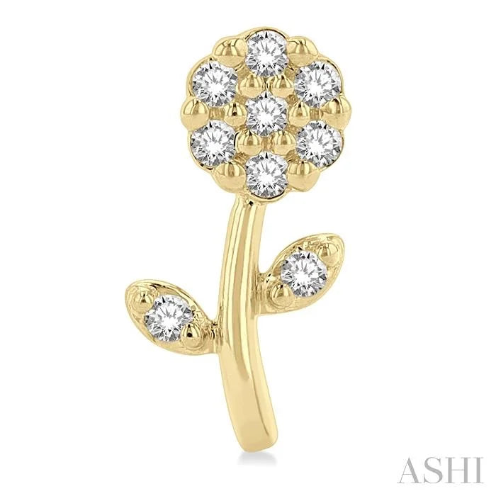 Floral Petite Diamond Fashion Earrings