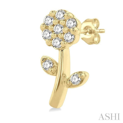 Floral Petite Diamond Fashion Earrings