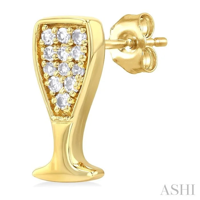 Champagne Glass Petite Diamond Fashion Earrings