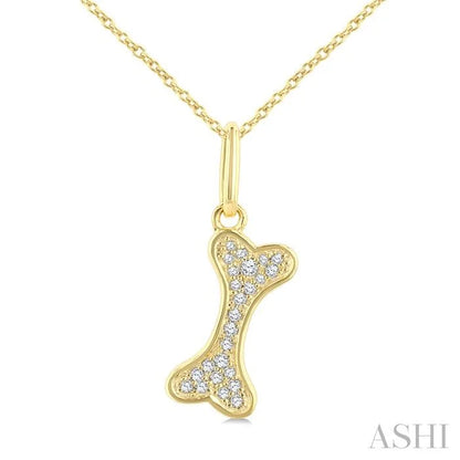 Dog Bone Petite Diamond Fashion Pendant
