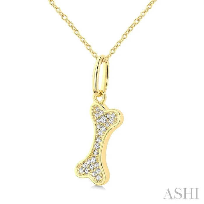 Dog Bone Petite Diamond Fashion Pendant