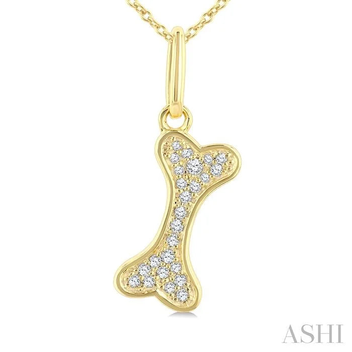 Dog Bone Petite Diamond Fashion Pendant