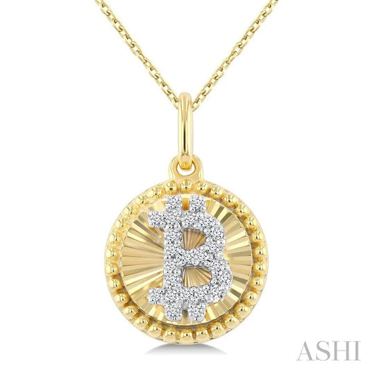 Bitcoin Fluted Diamond Fashion Pendant