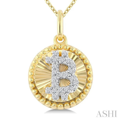 Bitcoin Fluted Diamond Fashion Pendant
