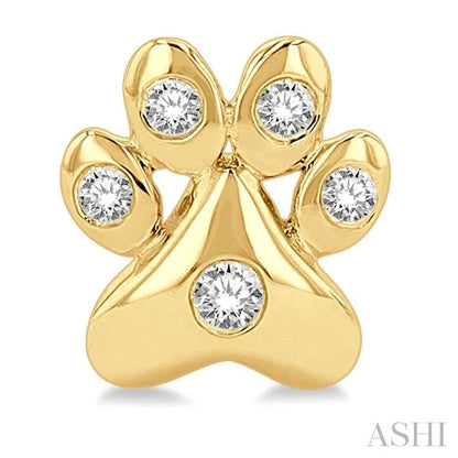 Dog Paw Petite Diamond Fashion Earrings