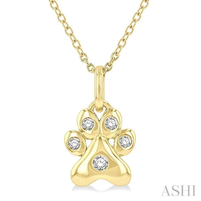 Dog Paw Petite Diamond Fashion Pendant