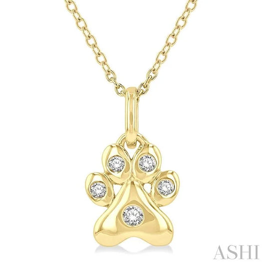 Dog Paw Petite Diamond Fashion Pendant