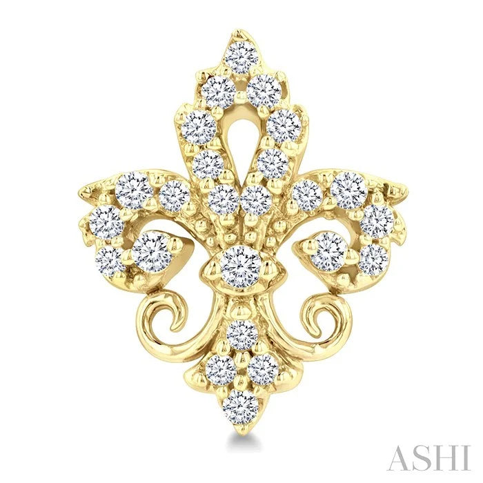 Fleur De Lis Petite Diamond Fashion Earrings