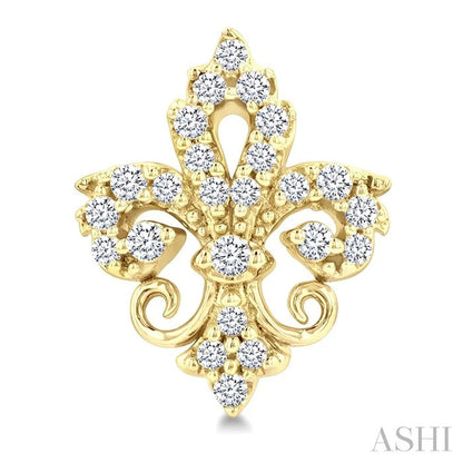 Fleur De Lis Petite Diamond Fashion Earrings