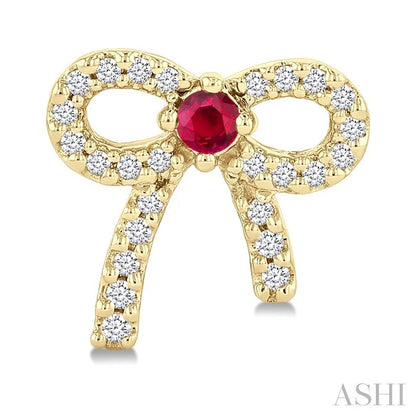 Bow Petite Gemstone & Diamond Fashion Earrings