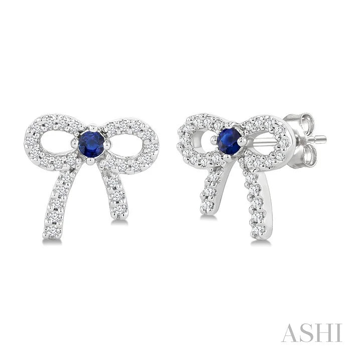 Bow Petite Gemstone & Diamond Fashion Earrings
