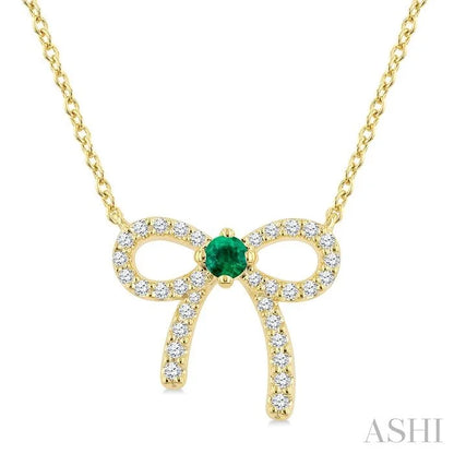 Bow Petite Gemstone Diamond Fashion Pendant