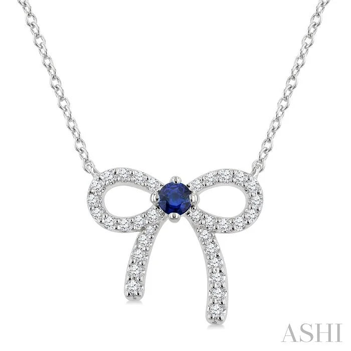 Bow Petite Gemstone Diamond Fashion Pendant